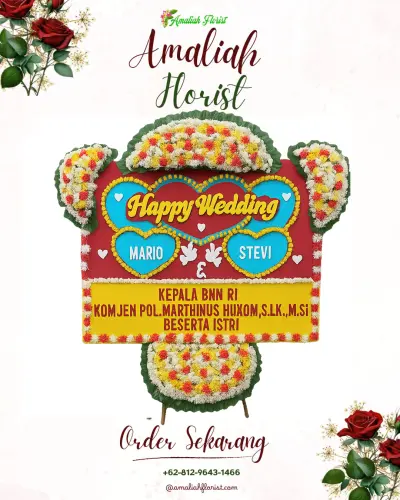 Karangan Papan Bunga Pernikahan di Tamiyangsari